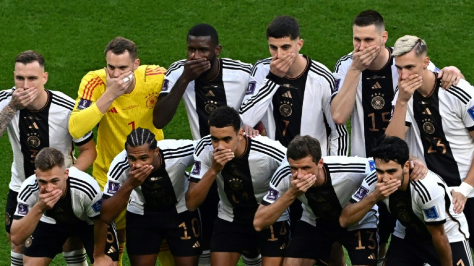 Germany players cover mouths in protest for World Cup photo