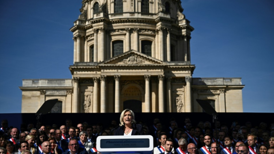 Le Pen slams 'witch hunt', vows not to give up at Paris rally 