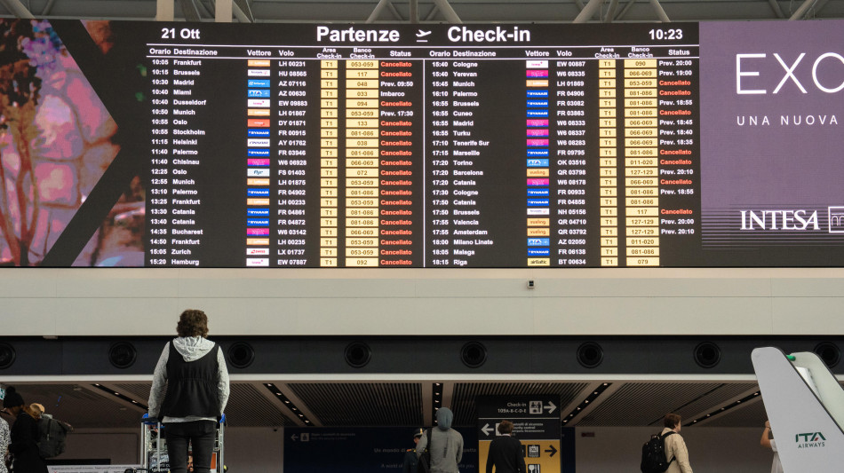 Sindacati, con sciopero di oggi cancellati circa 300 voli